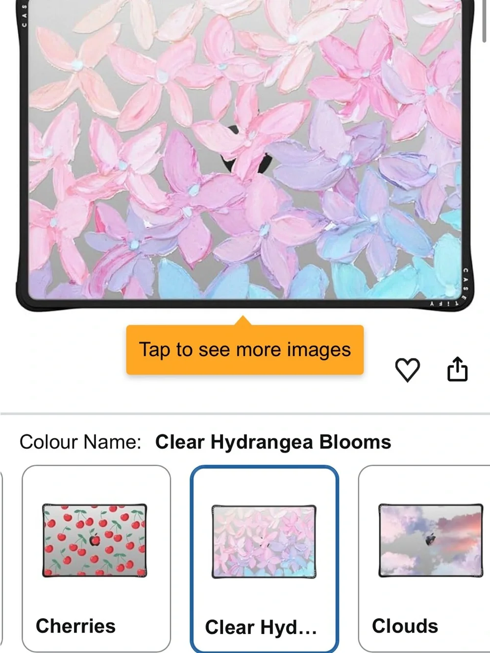CASETiFY MacBook Pro 14 Case Clear Hydrangea Blooms Floral Impact Resistant
